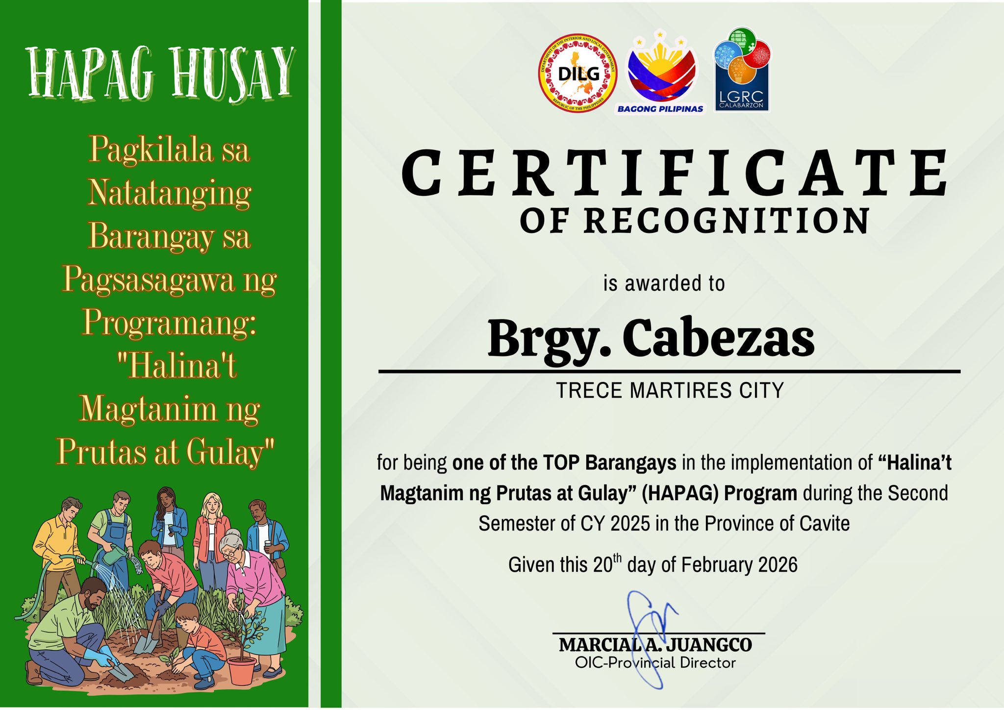 “Halina’t Magtanim ng Prutas at Gulay” (HAPAG) Program